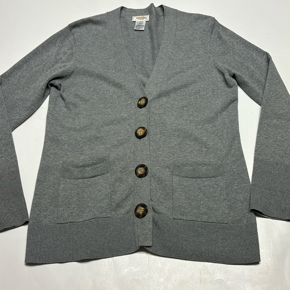 Talbots women’s grey cardigan size medium
